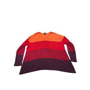 Venezia Jeans Womens 22/24 Colorblock Striped V-Neck Knit Sweater Acrylic blend